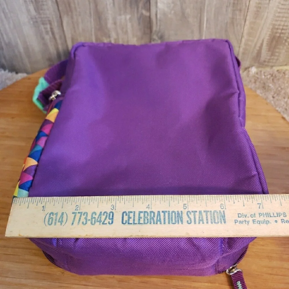 VGC Thermos Soft Cooler Purple Geo. Multicolor Insulated Warm/Cold Lunch Bag/Box
